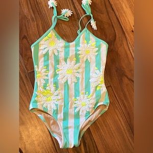 Like New, Shade Critters One Piece Magic Sequin Swimsuit, Mint Daisy, Size 5T